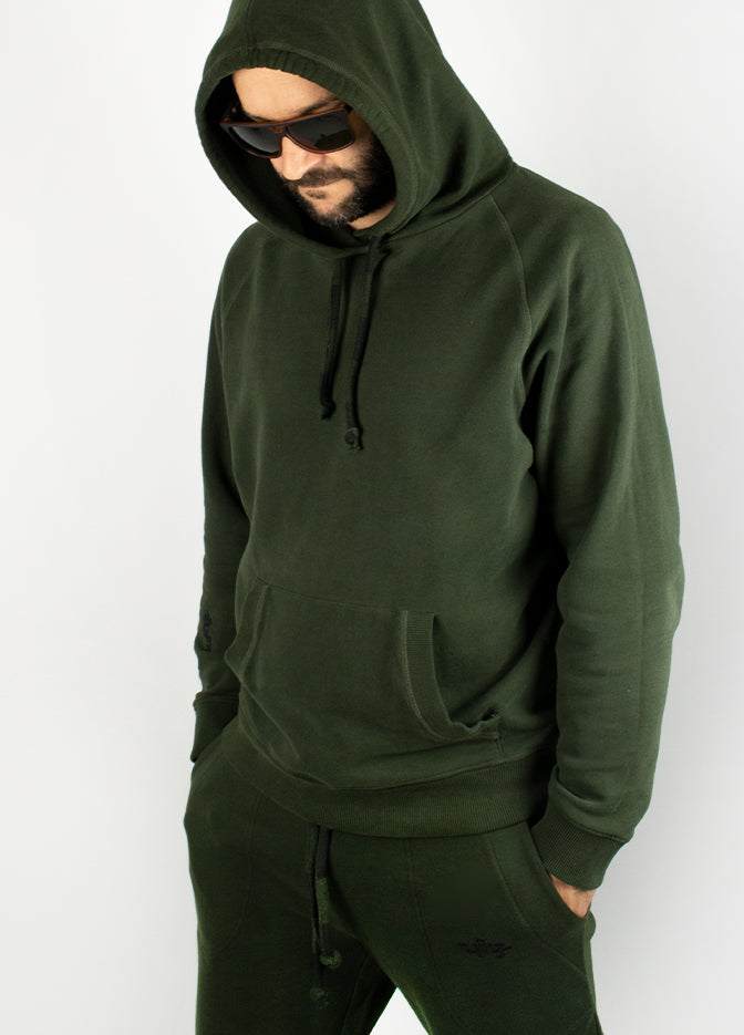 Nuffinz Shorts Hoodie Rosin Green Organic Cotton Side cool style sunglasses unicolor