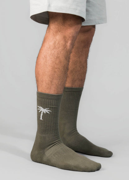 OLIVE PALM SOCKS