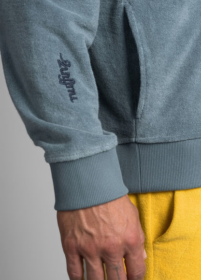 MIRAGE BLUE TOWEL ZIP HOODIE