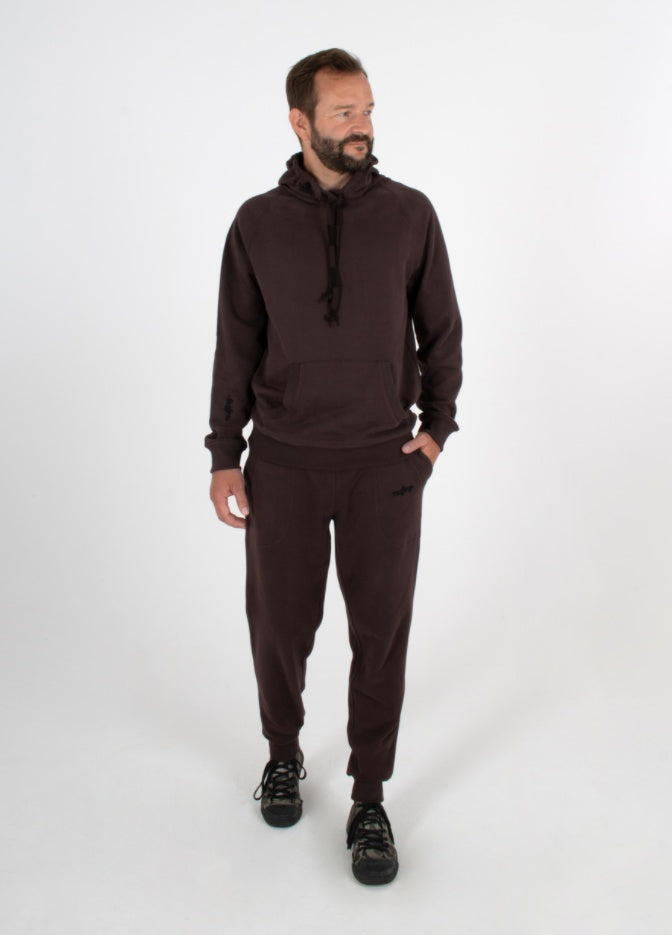 nuffinz the longs hoodie chocolate plum organic cotton unicolor