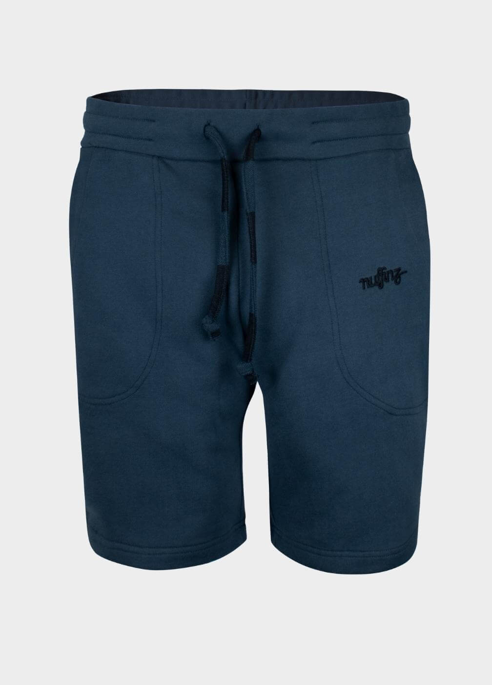 nuffinz menswear - shorts - sea storm solid shorts - 100% organic cotton - carbonized - dark blue/unicolor