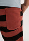 TANDOORI SPICE TOWEL SHORTS ST closeup - back pocket - men's shorts with single back pocket